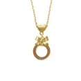 thumbnail image 2 of Delight Jewelry Acrylic 7/8" Ring with 4mm Goldtone Crystal Gold tone Heart Necklace, 2 of 4