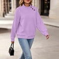 thumbnail image 6 of ClodeEU Women's Crew Neck Waffle Knit Drop Shoulder Long Sleeve Pullover,Casual Loose Basic Sweatshirt Top Purple,Women's Plus M, 6 of 9