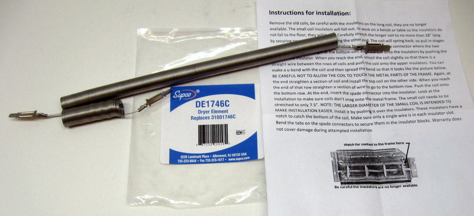 DE1746C For Maytag 31001746 Dryer Heater Heating Element PS891487