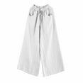 thumbnail image 3 of Baqcunre Wide Leg Pants For Women Women'S Cotton High Waist Loose Relaxed Wide Leg Pants Jogger Pants For Women Pants For Women White M, 3 of 3