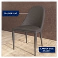 thumbnail image 4 of LeisureMod Dining Chair Upholstered in Leather with Metal Legs for Modern Home and Kitchen Set of 4 Seville Collection in Grey, 4 of 11