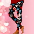 thumbnail image 2 of Plus Size Leggings Valentine's Day Printed Leggings Women High Waist Soft Elastic Comfortable Lifting Slim Fit Workout Pants Black L, 2 of 5