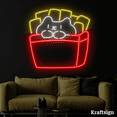 thumbnail image 2 of Craftnamesign Cat French Fries Neon Sign, Cat Neon Sign, French Fries Art, 2 of 4
