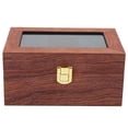 thumbnail image 2 of Wooden 3 Grid Watch Box, With Quadrate Lock Watch Box Organizer For Men, No Fading  And Scratches Watch Display For Men Watches Storage, 2 of 8
