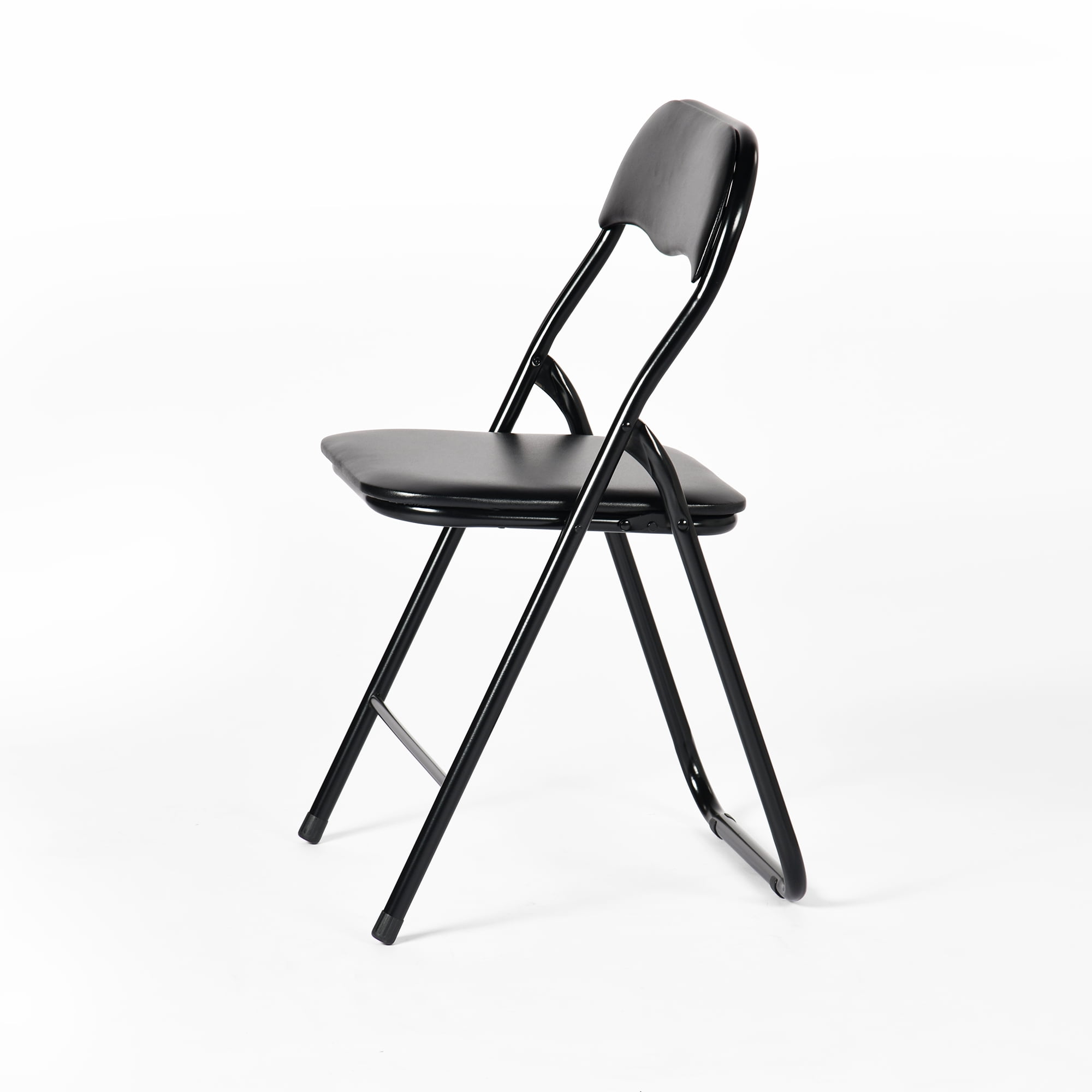 Set of 4 Padded Folding Chairs, 350lbs Capacity Stackable Foldable Seats with Reinforced Metal Frame, Waterproof PVC Leather Portable Chairs for Indoor Outdoor Party Patio Dining Events
