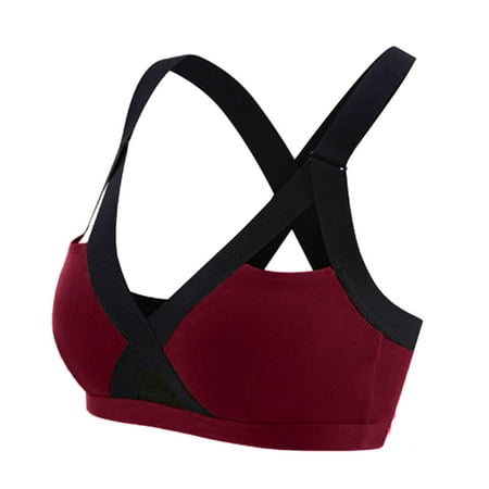 

NECHOLOGY Women Fitness Beautiful Hot Sexy Yoga Bra Back Plug Cell Phone Pocket Yoga Bra Sports Bra 4x Camisoles for Women Vest Red X-Large