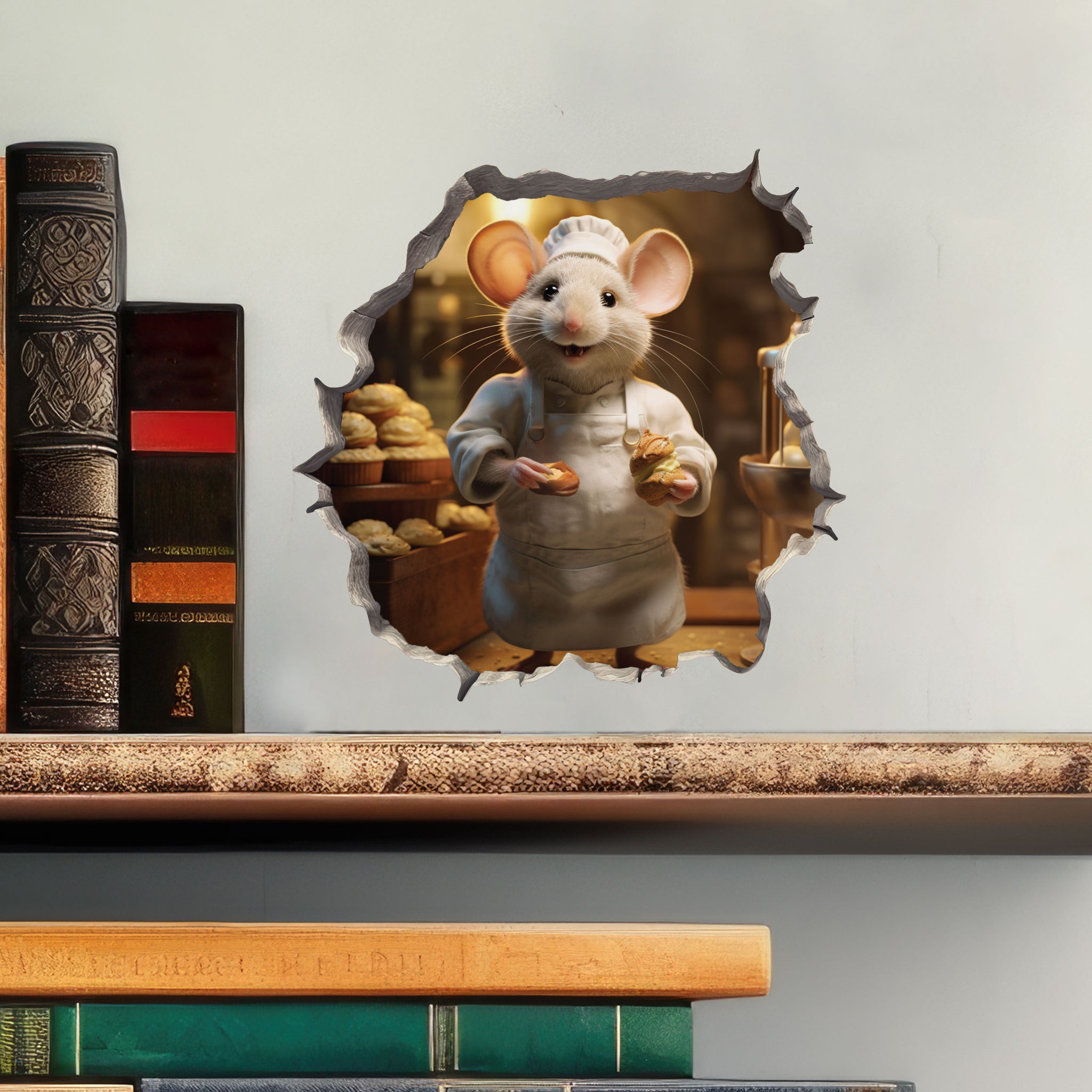 Wall Murals Baker Mouse In Mouse Hole Decal - Mouse Hole 3D Wall ...