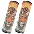 thumbnail image 2 of WOBOGO Sea Sunrise Tiger Pattern Seat Belt Cover 2 Piece Soft Comfort Driving Shoulder Pad Suitable for All Cars and Backpacks, 2 of 8