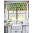 thumbnail image 4 of Kitchen Valances for Window, Farm Sunflowers on Green Light Filtering Rod Pocket Valance Curtain, Watercolor Country Floral Short Curtains Window Topper for Bedroom 54x18in, 4 of 8