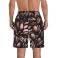 thumbnail image 3 of KLL Coffee Bean Men's Casual Summer Beach Shorts Hawaiian Shorts with Pockets-X-Large, 3 of 5