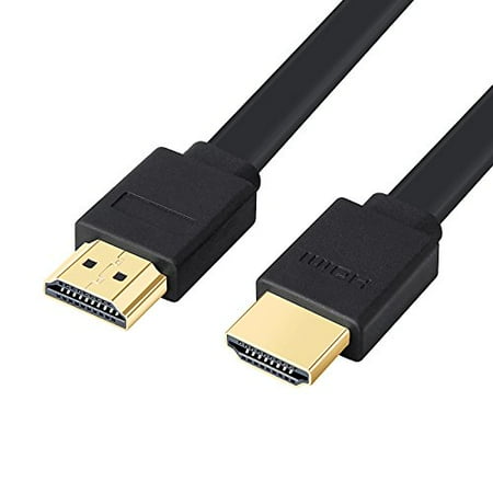 High Speed Pc Tech Station - Shuliancable Flat Black High Speed HDMI Cable Supports 1080P 3D and ARC , Ethernet Computer, TV, DVD, Xbox PlayStation PS3 PS4 PC 3ft