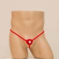 thumbnail image 3 of Tao Tao Men's Funny G-String Thongs Valentine's Day Soft Removable Erotic Pouch Underwear Shorts Low Waist Outfit Red Free Size, 3 of 3