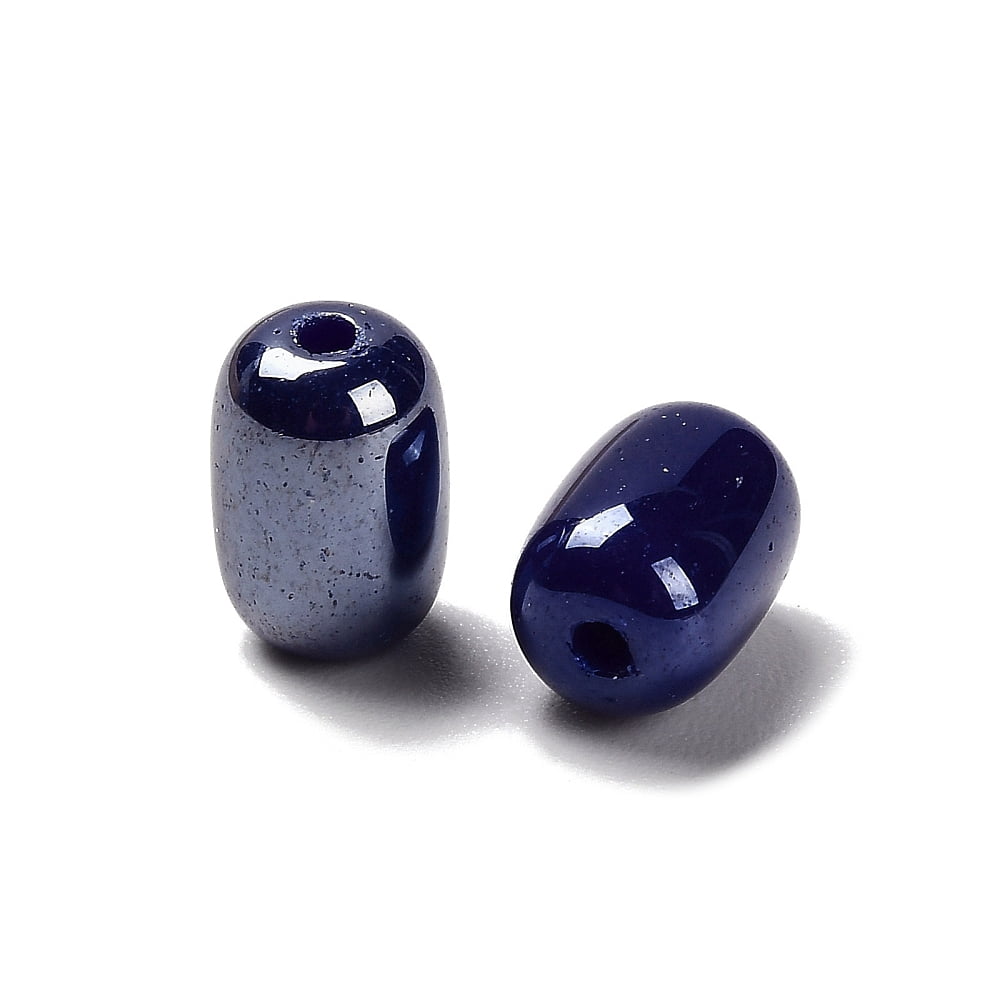 Opaque Glass Beads Oval Midnight Blue 9x6mm Hole: 1.5mm 825pcs/pound