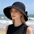 thumbnail image 6 of bestolf Summer Hat Wide Brim UV Protection Lightweight Vinyl Empty Top Sun Hat Face Shaping Sunshade Hat Sun Protection Headwear (Beige ), 6 of 8