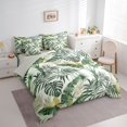 thumbnail image 3 of Manfei Plam Mostera Leaf 7-Piece Twin Bedding Sets,Tropical Botanical Plant Bedding Comforter Set,Green White Sheet Sets For Kids,Microfiber Bedroom Decor Reversible, 3 of 8