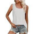 thumbnail image 1 of Timegard Eyelet Tank Top for Women Square Neck Sleeveless Tunic Top Solid Color Travel Comfy Summer Fashion, 1 of 8