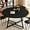 Black, variant on 59 INCH Round Dining Table for 4-8, Wood Round Dinner Tables with Industrial Support, Kitchen Table with Waterproof Tabletop, Brown