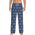 thumbnail image 1 of Kdxio Navy Nautical Pattern Men's Pajama Pants, Elastic Waist with Drawstring and Pockets, Comfortable Loungewear-Small, 1 of 6
