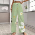 thumbnail image 2 of Bee Daisy Garden Print(1)-2 Pajama Pants Loose Pajamas Female Breathable Home Trousers Leisure Sleeping Pants Large Size, 2 of 6