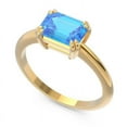 thumbnail image 2 of Diamond-Capitals 2.50 Carat Emerald Cut Blue Topaz Gemstone Lovely Solitaire Ring for Girlfriend 18K Yellow Gold Size 9.5, 2 of 8