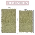 thumbnail image 2 of Home Weavers Bell Flower Collection 100% Cotton Non-Slip Bathroom Rug Set Machine Washable Bath rug-21"x34", Bathroom Rug- 24"x40", Green Color 2 Piece Bath rug set, 2 of 9