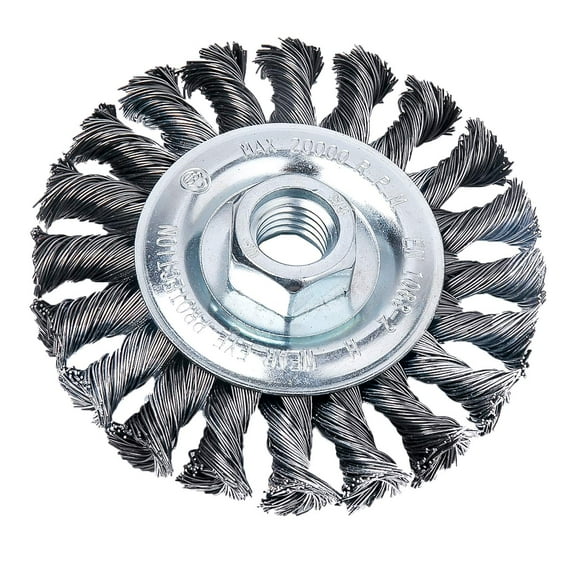 Hoyin 03231 Wire Wheel Brush 4Inch,Twist Knotted,Alloy Steel, 5/8-11UNC for Grinders