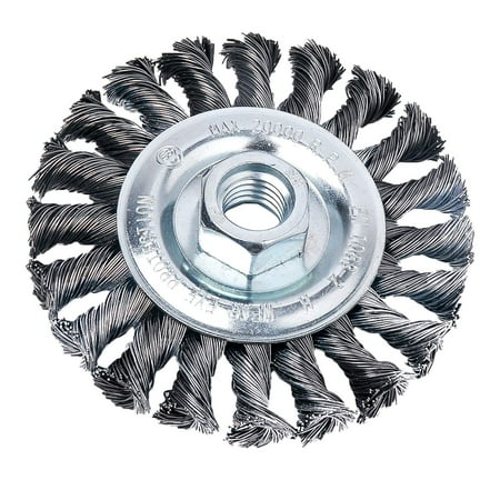 

Hoyin 03231 Wire Wheel Brush 4Inch Twist Knotted Alloy Steel 5/8-11UNC for Grinders