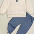 thumbnail image 4 of TOWED22 Baby Boy Clothes Fall Winter Outfits Long Sleeve Color Block Sweatshirt Pants 2Pcs Fall Clothing Set, 4 of 4