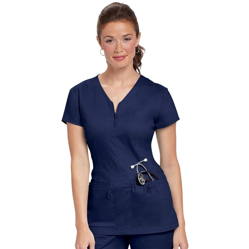 koi Designing Happiness koi women's stretch mackenzie figureflattering zipfront scrub top