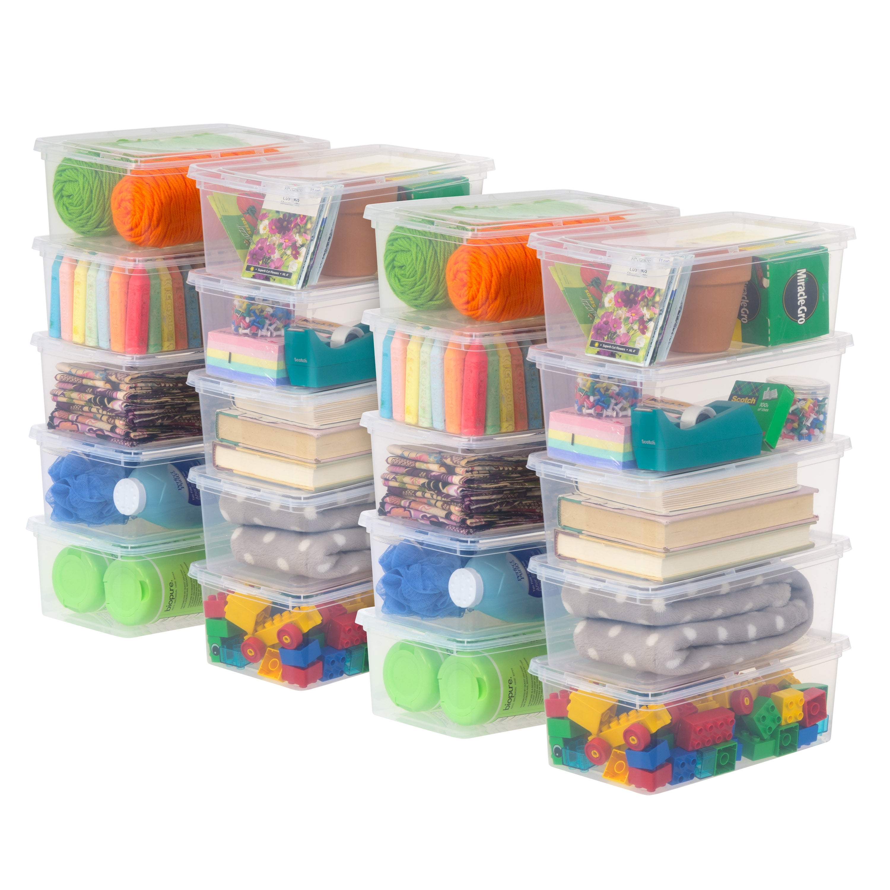 Inspired Essentials 5 Qt. Plastic Storage Bins with Lids, Stackable Storage Containers, Totes, 20Pk