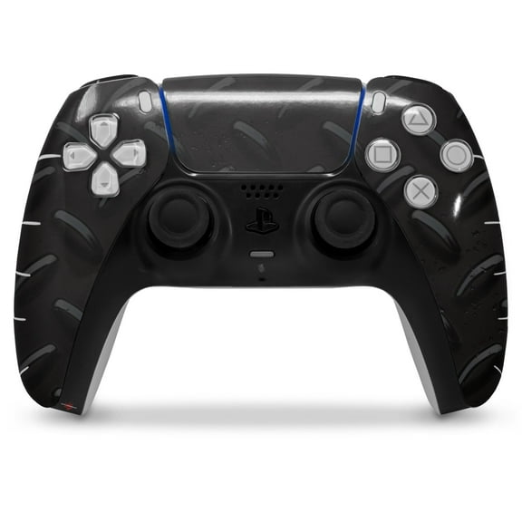 WraptorSkinz Skin Wrap compatible with the Sony PS5 DualSense Controller Diamond Plate Metal 02 Black (CONTROLLER NOT INCLUDED)