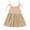 Khaki, variant on LLYwey Toddler Girls Linen Dresses, Baby Girls' Summer Dresses, Kids Tie Strap Sleeveless Pockets Ruffle A-Line Beach Casual Sundress, T-50, Beige, 3-4T