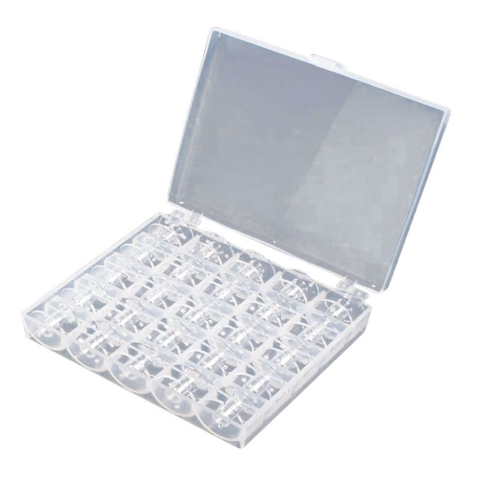 25 Canettes Métal Pour Machine à Coudre - Bobines Vides Avec Boîte De Rangement | Compatible Most Machines
