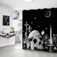 thumbnail image 3 of Halloween Shower Curtain, Gothic Spooky Shower Curtain Set with 12 Hooks, Halloween Shower Curtains for Bathroom Decor, Black, 72x72 Inch, 3 of 6