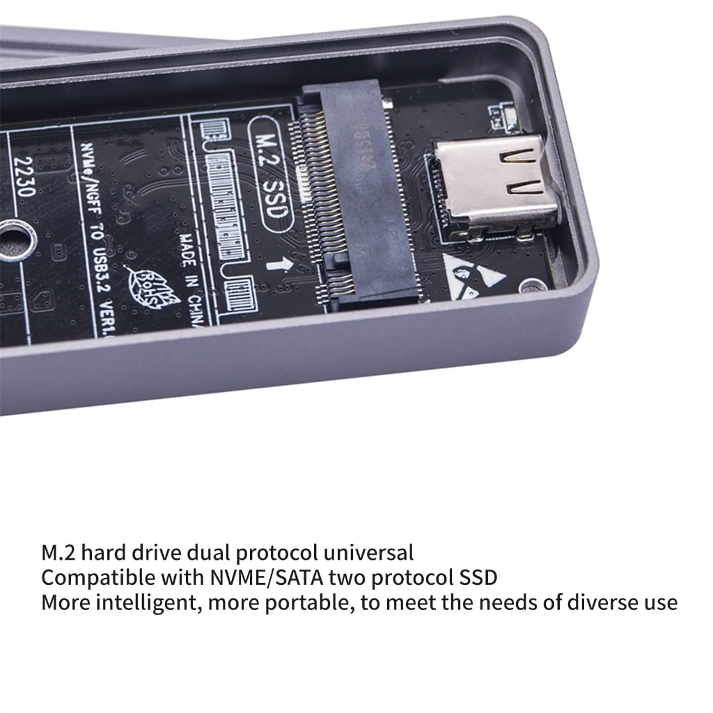 Zeiwohndc USB C M.2 SSD Enclosure For NVME And NGFF 2242 2280 SSDs, Aluminum Toolless