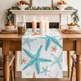 thumbnail image 1 of Table Runners 70 Inches Long Dress Scarves, Coastal Starfish Farmhouse Coffee/Dining/Kitchen Table Decor, Holiday Table Runner, Teal Orange Nautical Minimalist Beach Cartoon 13x70 Inch, 1 of 6