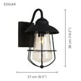 thumbnail image 2 of Xtricity - Outdoor Wall Light, Height 14.17 '', From Edgar Collection, Black, 2 of 3