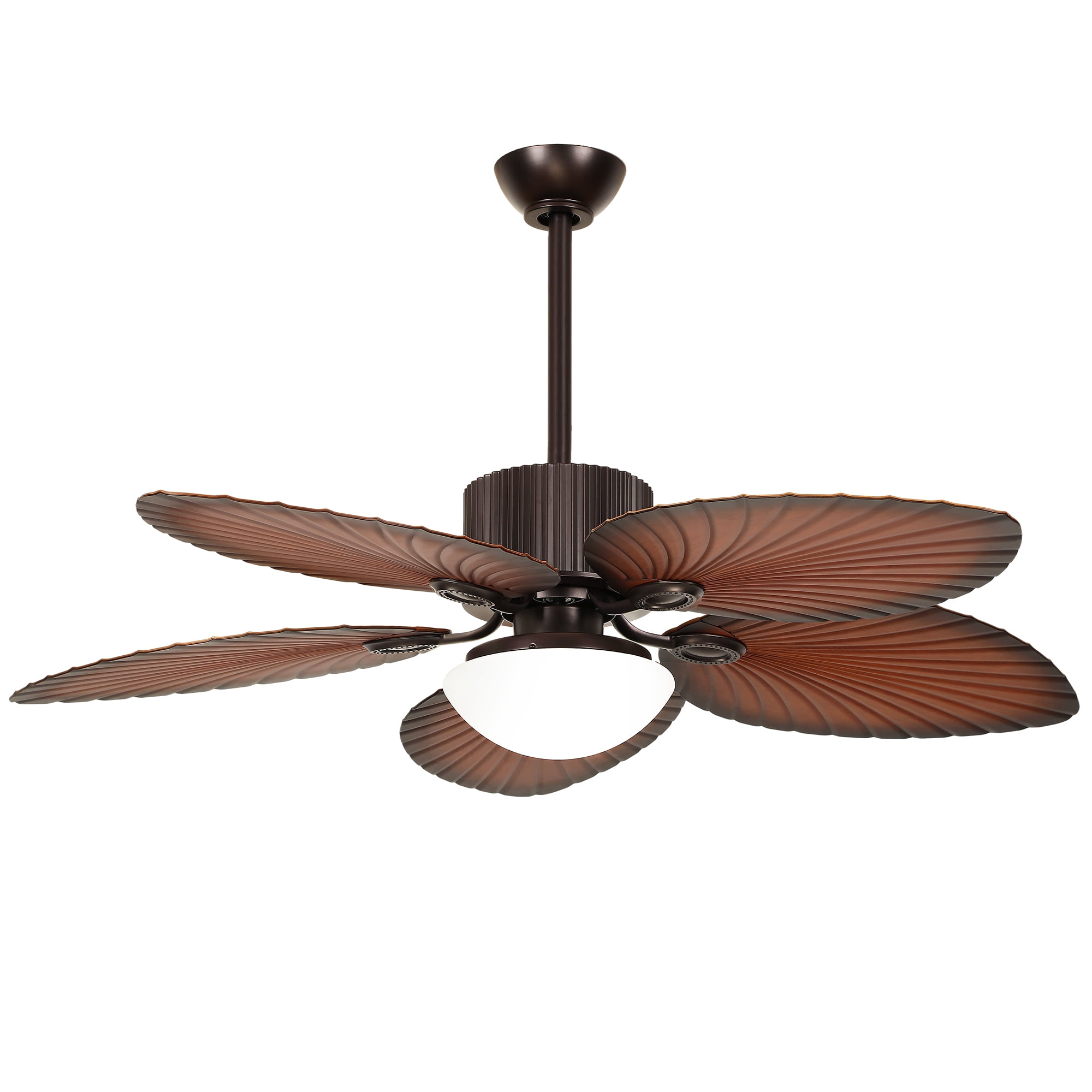 Uforic 52" Espresso 5-Blade Ceiling Fan with LED, remote control, 6-speed quiet DC motor, reversible, Walnut