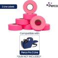 thumbnail image 3 of Perco 2 Line Fluorescent Pink Labels - 24,000 Blank Price and Date Gun Labels for Perco 2 Line Price and Date Guns - 32 Rolls, 4 Sleeves - Made in USA, 3 of 7