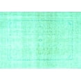 thumbnail image 1 of Ahgly Company Machine Washable Indoor Rectangle Persian Turquoise Blue Traditional Area Rugs, 3' x 5', 1 of 4