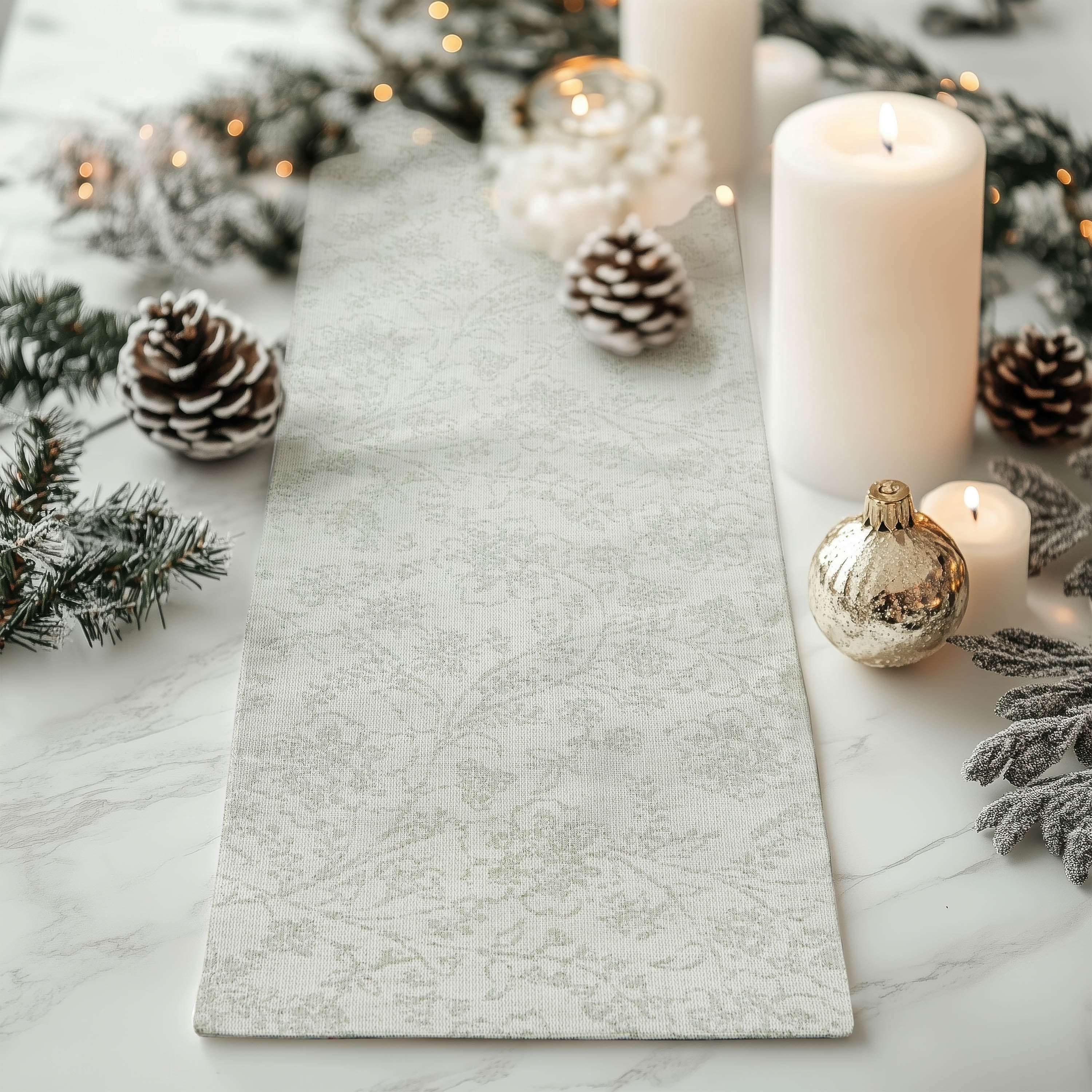 Holiday Plaid Jacquard 13" x 90" Reversible Table Runner - 100% Cotton, Multi-Color