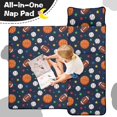 thumbnail image 4 of Football and Basketball Black Pattern Teens Toddler Nap Mat with Pillow, Sleeping Mat Bag for Preschool Daycare 59"x22", 4 of 6