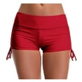 thumbnail image 2 of Womens Swim Shorts Stretchy Sporty Bathing Suit Bikini Bottoms Side Drawstring Boyshorts Board Shorts, 2 of 6