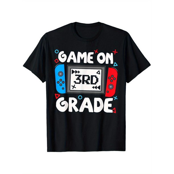 Funny Gamer "Game On" 3rd Grade Back to School T-Shirt for Youngsters - 100% Cotton Crew Neck, Casual Short Sleeve Tee with Nintendo Switch Design - Perfect Gift for Birthday Parties