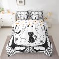 thumbnail image 2 of Feelyou Funny Halloween Ghost Bedding Comforter Set 7-Piece, Gothic Spider Web King Bedding Sets, Teens Boys Girls Kids Reversible Bed Sheets, Breathable Home Decor, 2 of 7
