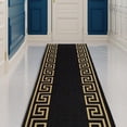 thumbnail image 5 of Playa Rug Custom Size Greek Key Design BlackGold,BlackSilver Color Non-Slip Rubber Backing- 31 Inch WidexYour Choice of Length Runner Rug 32 Feet -, 5 of 5