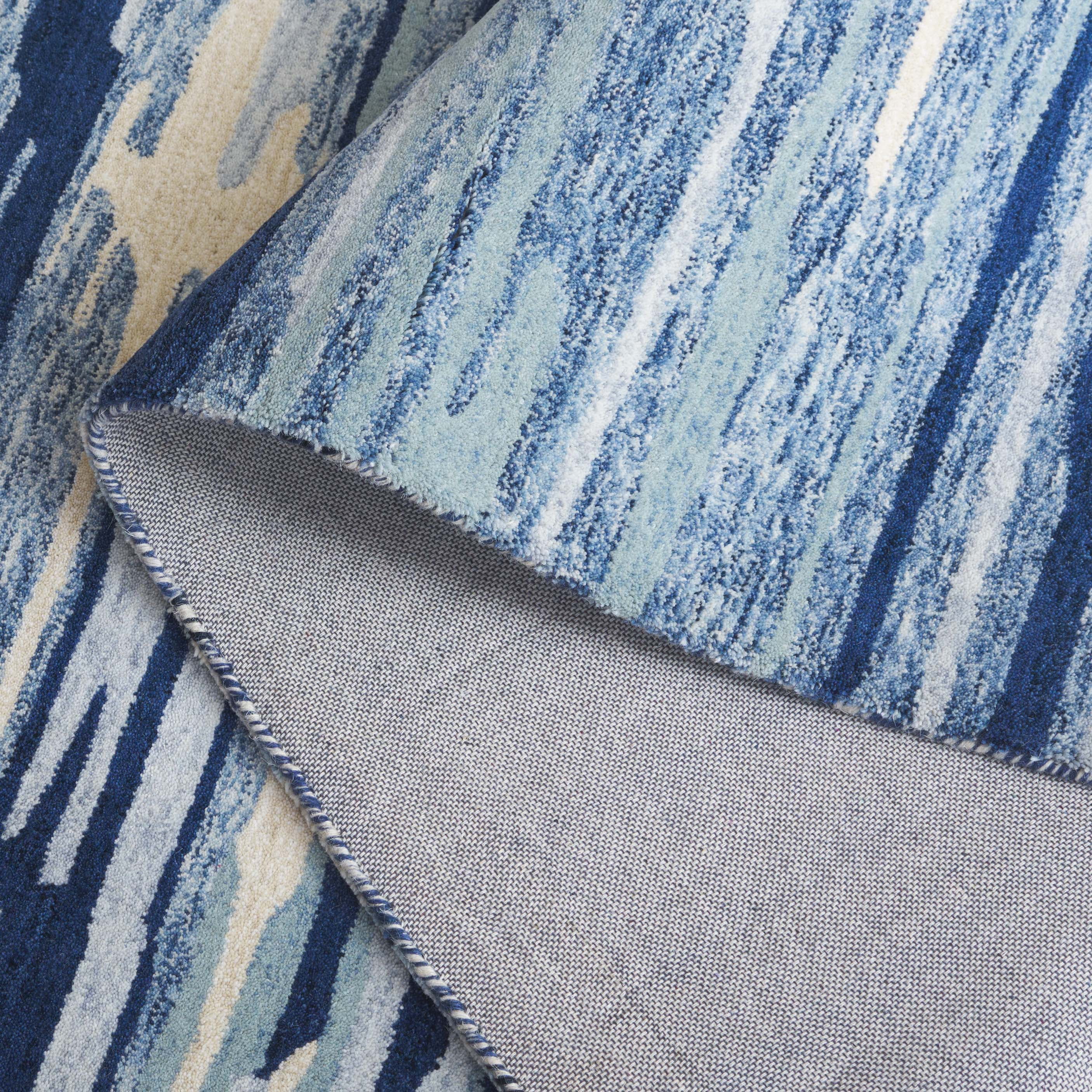 SAFAVIEH Bellagio Jannah Abstract Area Rug, Blue/Ivory, 6' x 6' Round