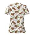 thumbnail image 6 of Fuzoiu Cute Sloth Print Women's V-Neck T-Shirt,Women's Short Sleeve Top, Comfortable for Work, Leisure, and Sports, 6 of 7