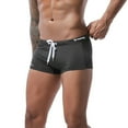 thumbnail image 2 of Lumtrix Men's Swimwear Sexy Swim Briefs Beach Bikini Sport Swimsuit Low with Drawstring Swimming Shorts Black L, 2 of 5