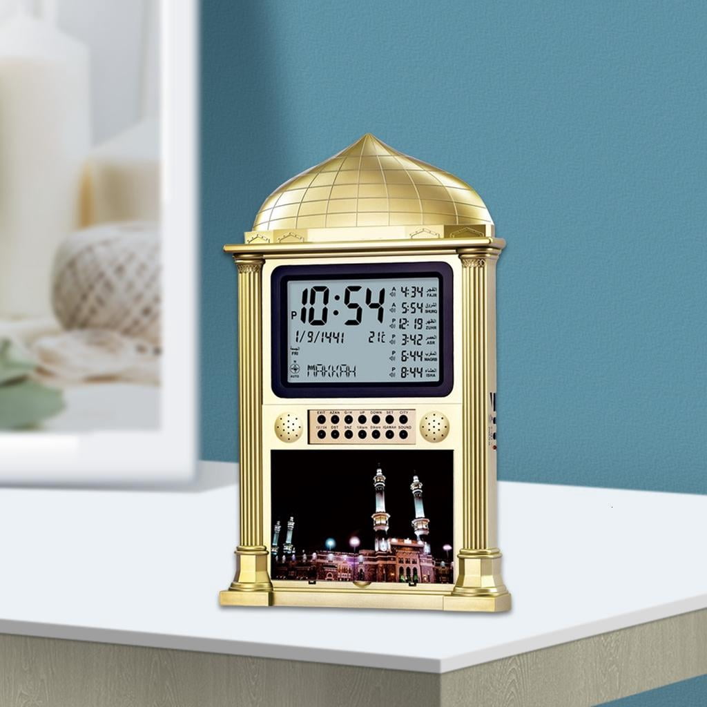 HONCLL HA-4002 Metal Alarm Clock Digital Display Prayer Wall Clock with Build In Memory Chip Support AZAN Time Reminder